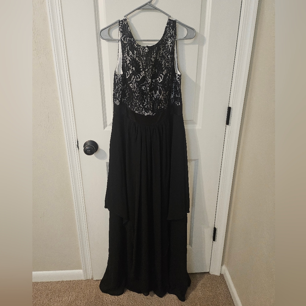 Ever Pretty Black and Silver Sequin Halter Gown